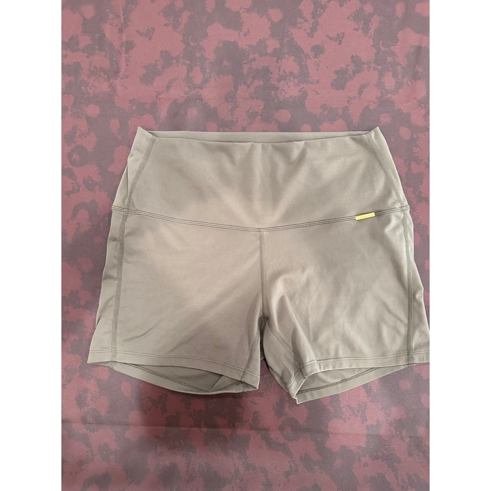 Cleo Harper Womens High Waisted Bike Shorts Olive Green Athletic‎ Size L 4in